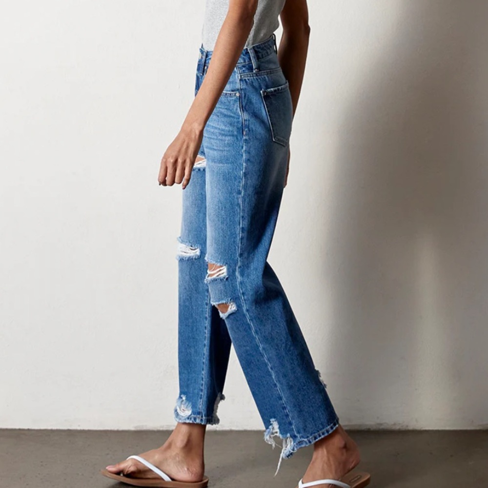 NWT Insane Genes Destructed Straight Fit Jeans sz 5 (26) perfect for a fall day - Picture 3 of 4